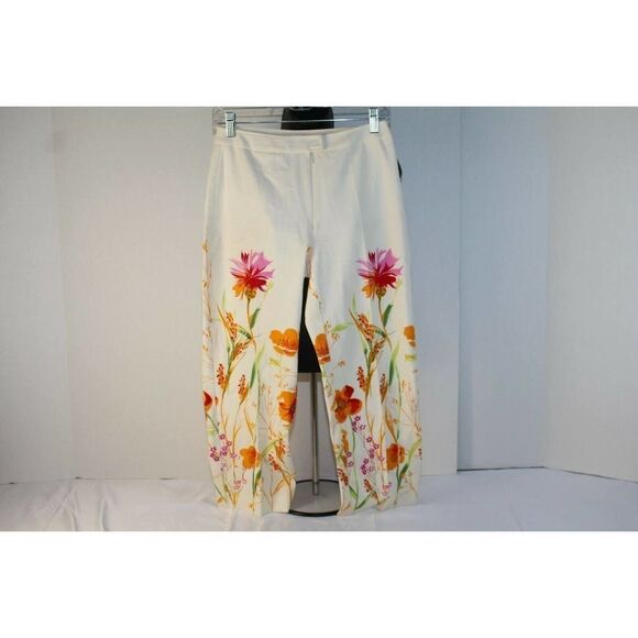 ladies womyn floral pants size 2 - Picture 1 of 6
